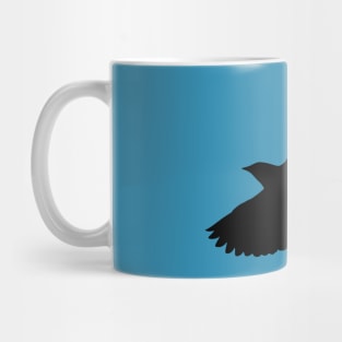 Crow Flying Silhouette Fan Tail Mug